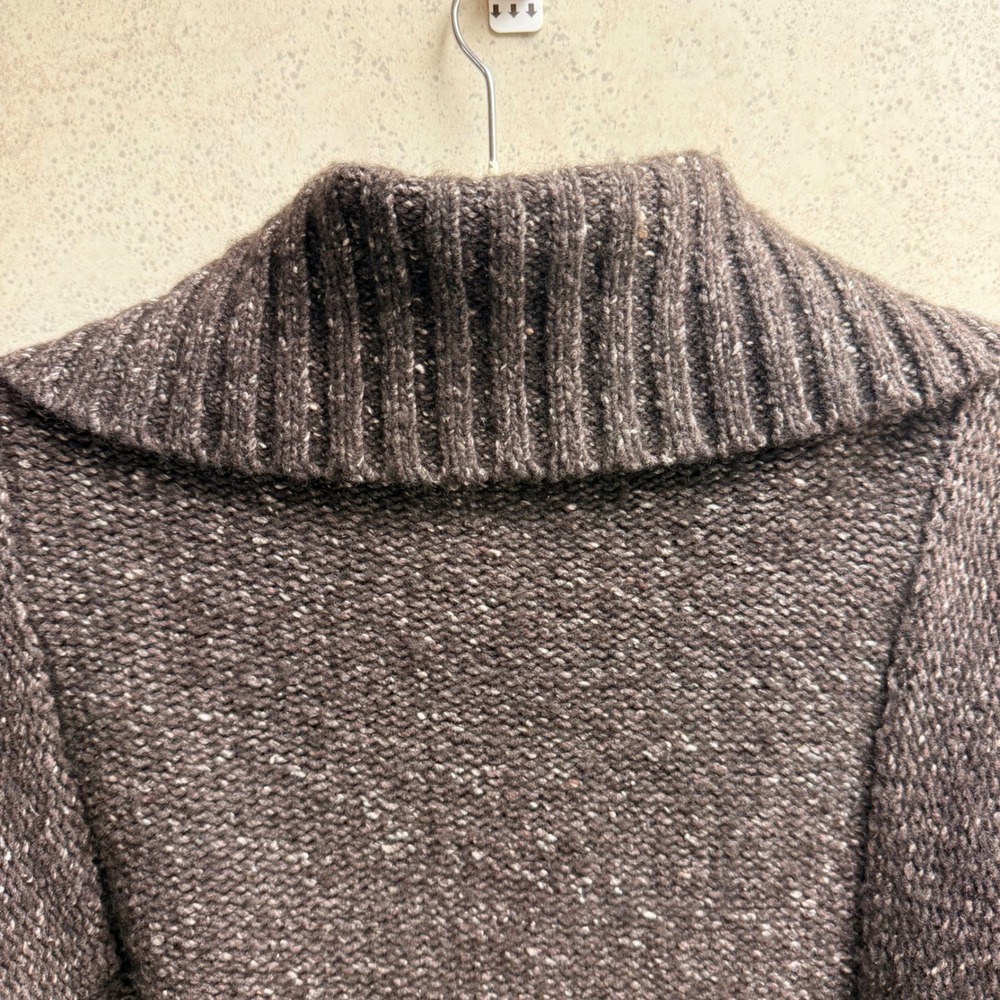 J. Crew Cardigan Sz L Womens Brown Wool Blend Belted Cozy Shawl Collar Sweater - Picture 8 of 8
